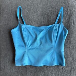 Aritzia satin blue corset top